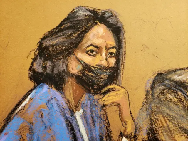 A court sketch of Ghislaine Maxwell during her trial.