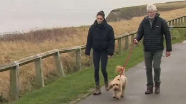 Bob Lang and his daughter Lauren with Barney the dog