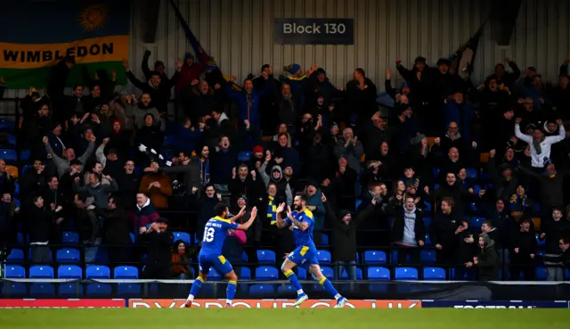 AFC Wimbledon celebrate