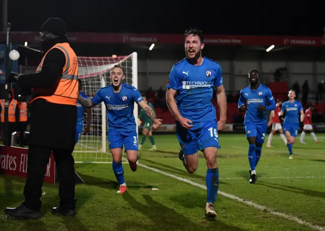 Jim Kellerman celebrates his goal