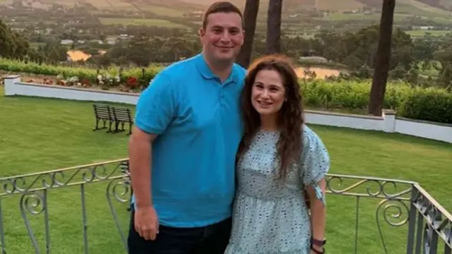 Kate Freed and her husband Alex Freed on their honeymoon in South Africa