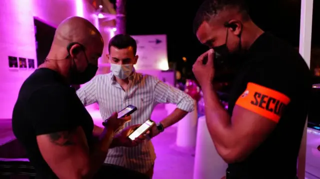 Security workers at a nightclub in France