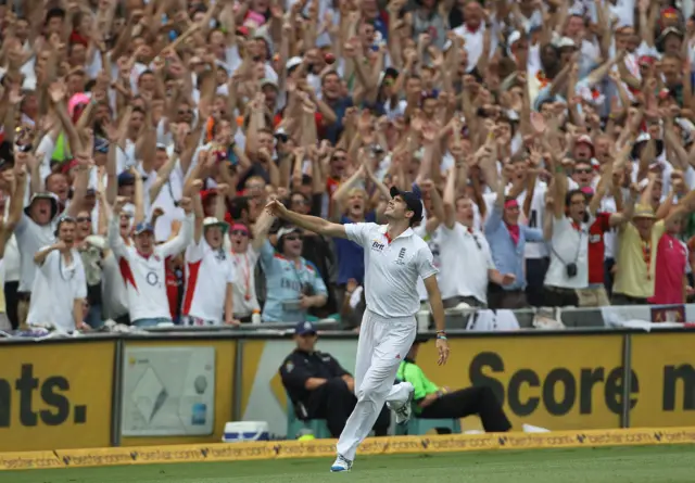 James Anderson celebrates