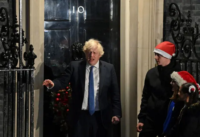 Boris Johnson at Downing Street Christmas lights switch-on