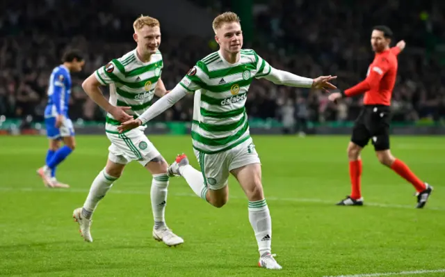 Stephen Welsh celebrates a smart opening goal