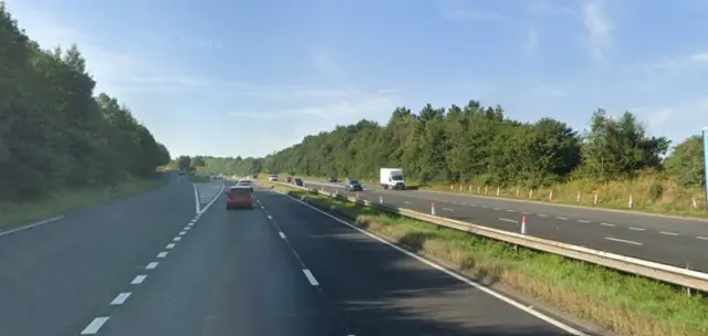 A19 southbound before the junction with A183