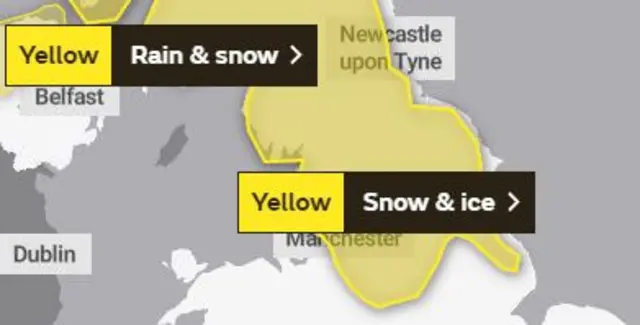 Snow warning graphic