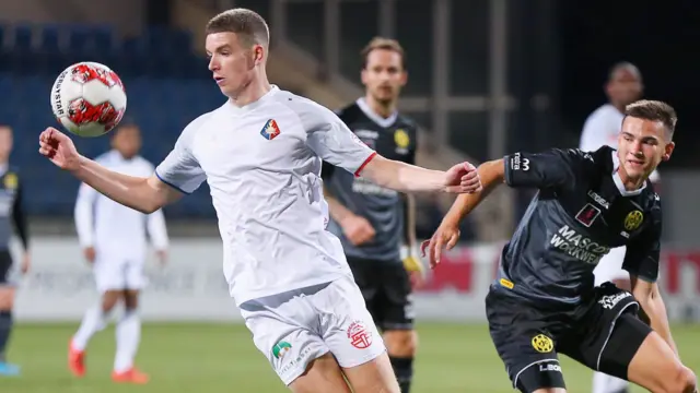 Charlie Gilmour (left) in action on loan at Telster