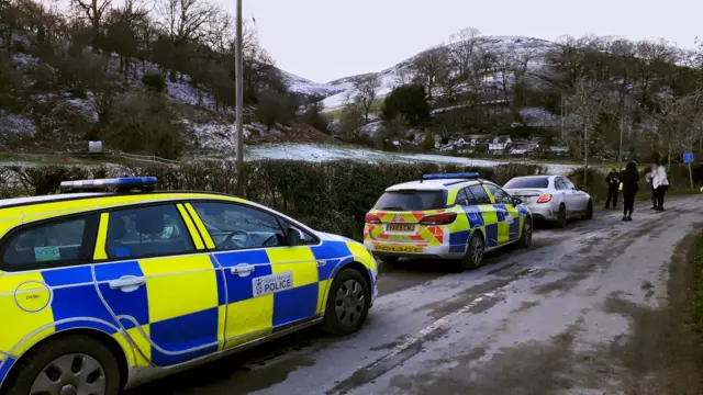 Police cars at Little Stretton