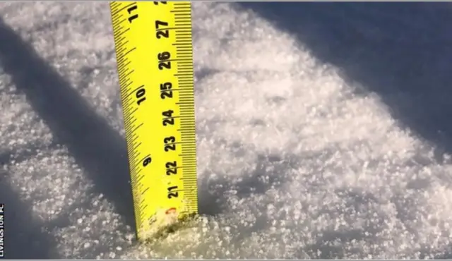 Eight inches of snow covered the pitch at the Tony Macaroni arena