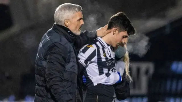 Jim Goodwin consoles Dylan Connolly after he was substituted