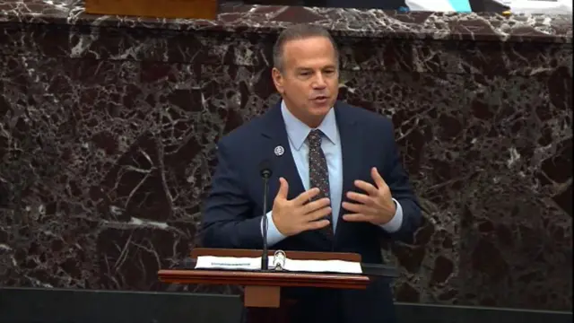 In this screenshot taken from a congress.gov webcast, Impeachment Manager Rep. David Cicilline (D-RI) speaks on the third day of former President Donald Trump's second impeachment trial at the U.S. Capitol on February 11, 2021