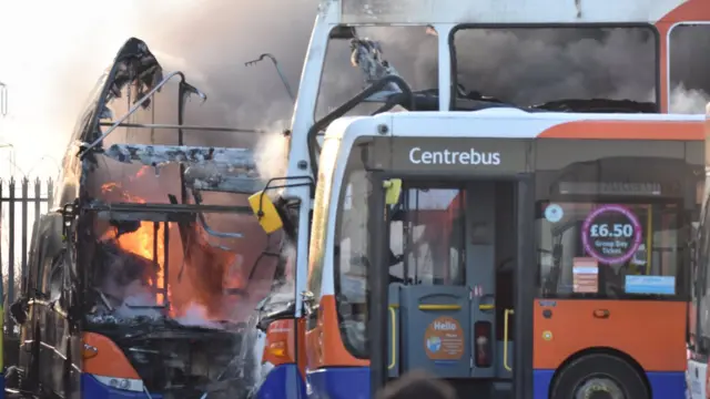 grantham bus fire