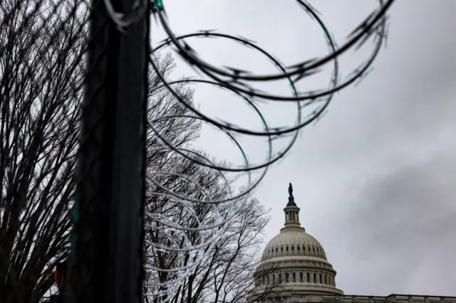 Razor wire and fencing at the Capitol