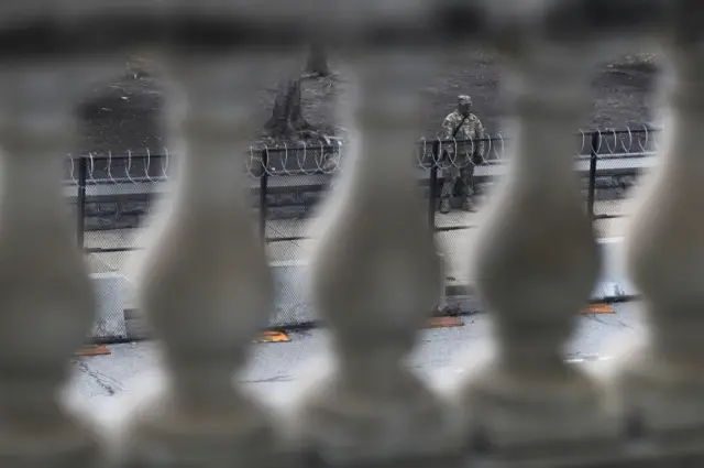 National Guard troops outside US Capitol