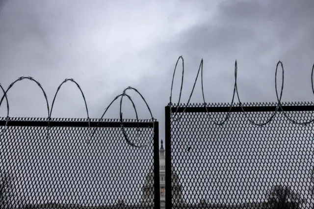 Seven-foot metal fencing remains up around the Capitol