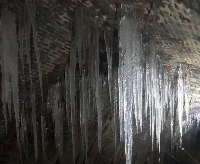 Icicles in Blea Moor tunnel