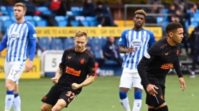 Rangers celebrate against Kilmarnock