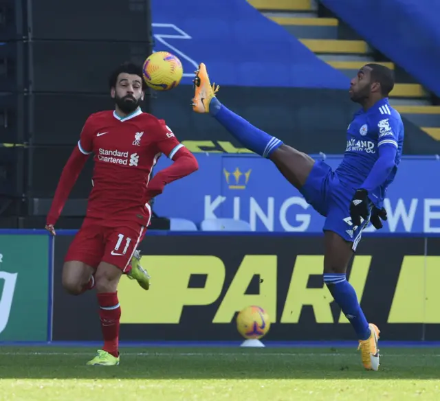 Liverpool's Mo Salah attacks