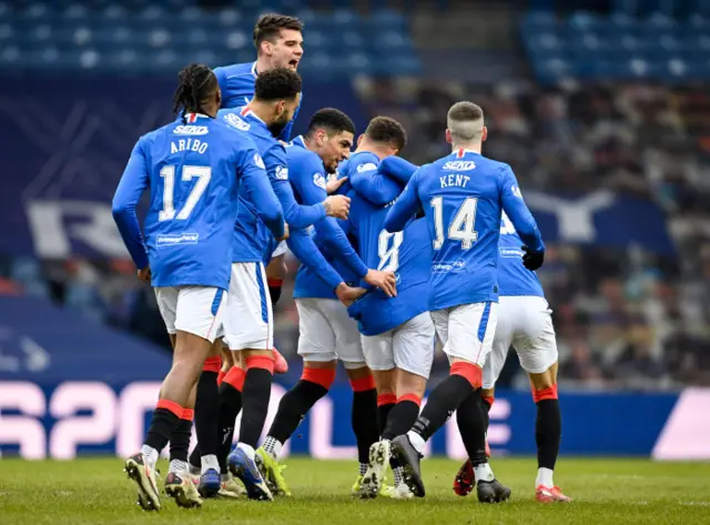 Rangers celebrate Ryan Jack's goal