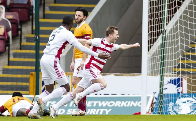 Bruce Anderson celebrates the opening goal