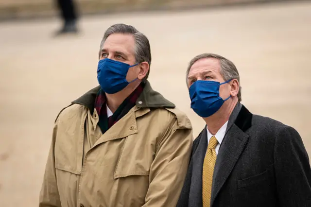 Trump's defence lawyers arrive at the US Capitol on Friday