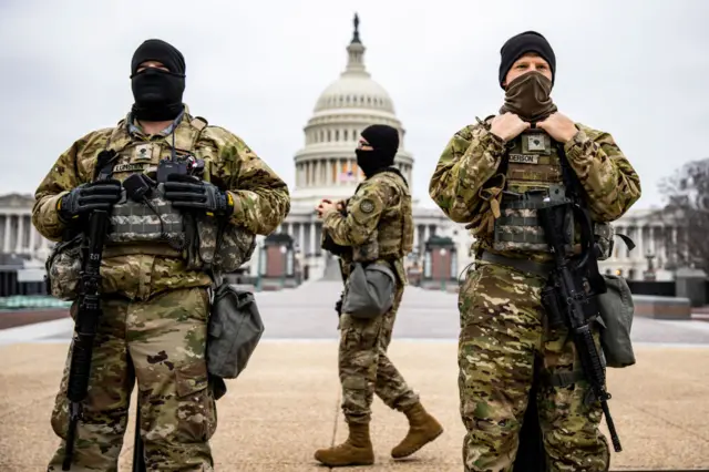 National Guard troops surround the Capitol