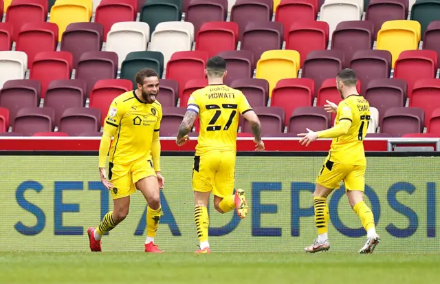 Carlton Morris celebrates his goal