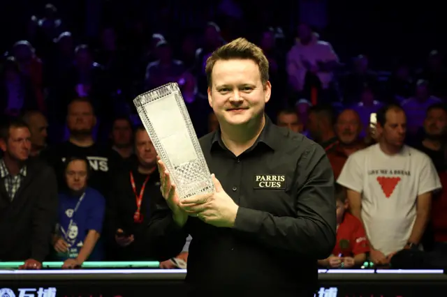 Shaun Murphy celebrates winning the Welsh Open