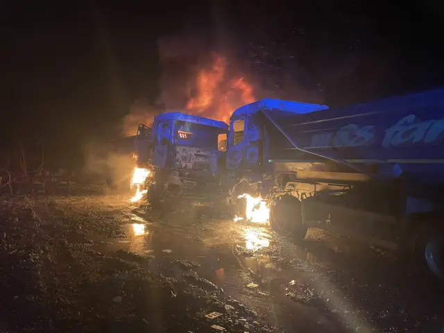 Lorry fire Lockington