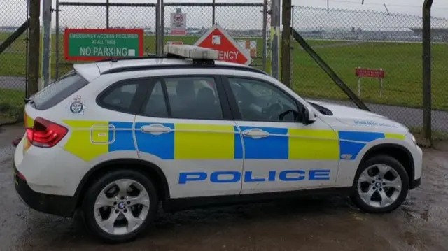 Police car at East Midlands Airport