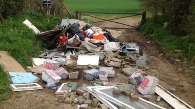 Fly-tipping scene