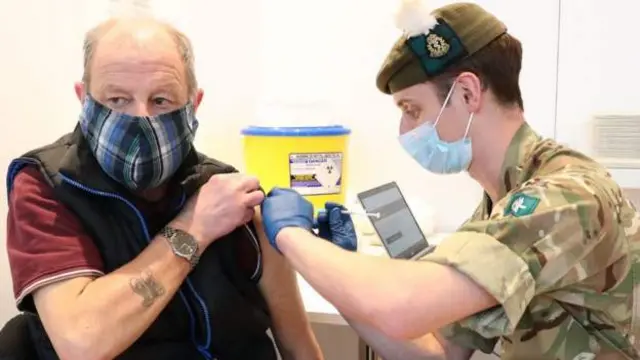 Vaccine given by soldier