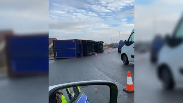 Lorry overturned