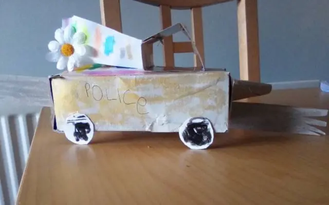 Childs police car design with grabber hand