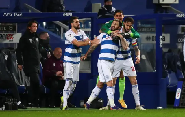 Charlie Austin celebrates his goal