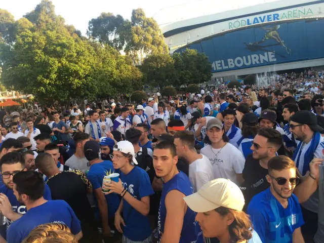 Greek fans in Melbourne at 2019