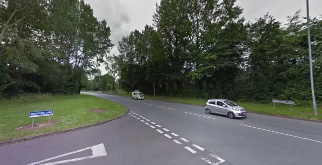 The junction of Breaches Lane and Icknield Street Drive, Redditch