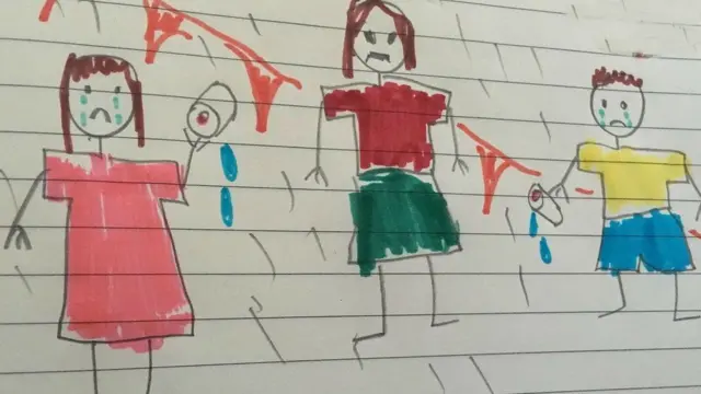 Drawing of a family