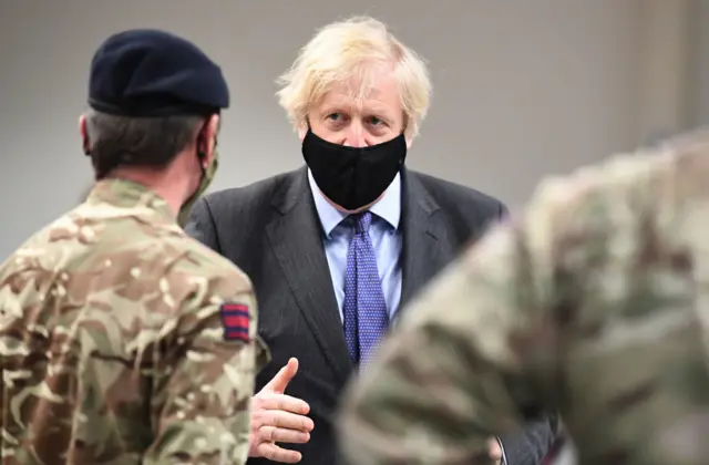 Boris Johnson meets soldiers