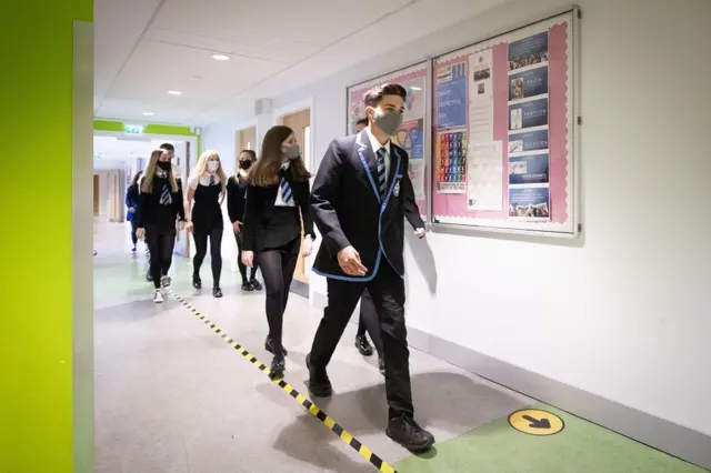 Pupils in corridor