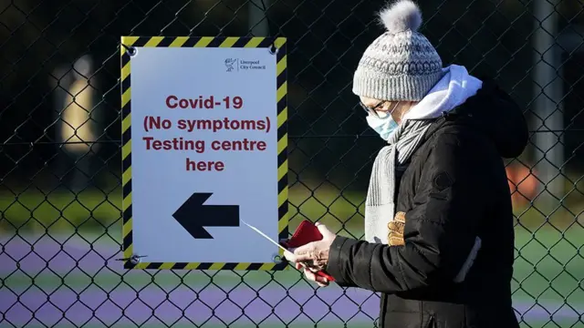 Woman at testing centre