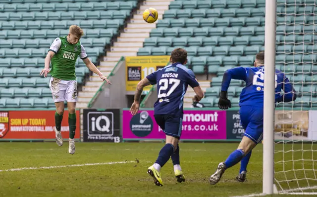 Josh Doig scores Hibs' second goal