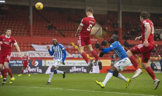 Callum Hendry met Niall McGinn's cross for the Aberdeen opener