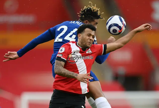 Reece James of Chelsea and Ryan Bertrand of Southampton