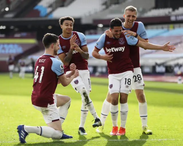 Jesse Lingard and West Ham celebrate