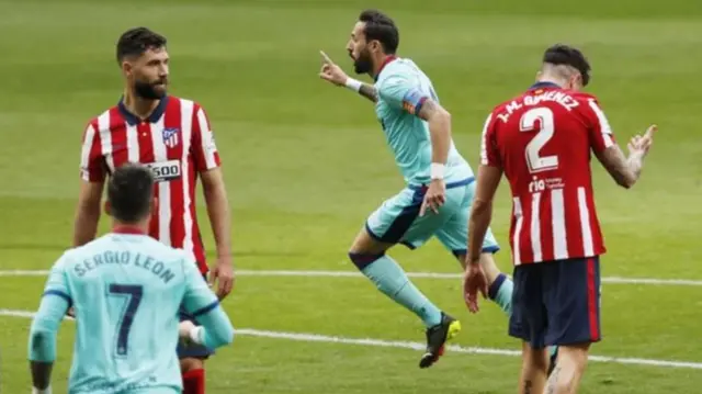 Jose Luis Morales (second right) was a threat when Levante counter-attacked