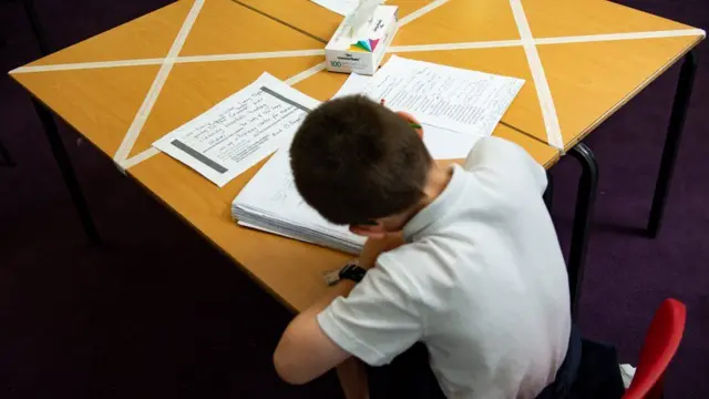 A child doing some school work