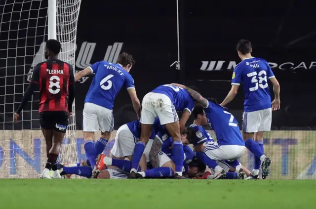 Cardiff celebrate scoring the opener