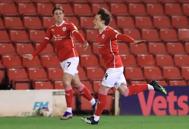 Callum Styles celebrates scoring the opener